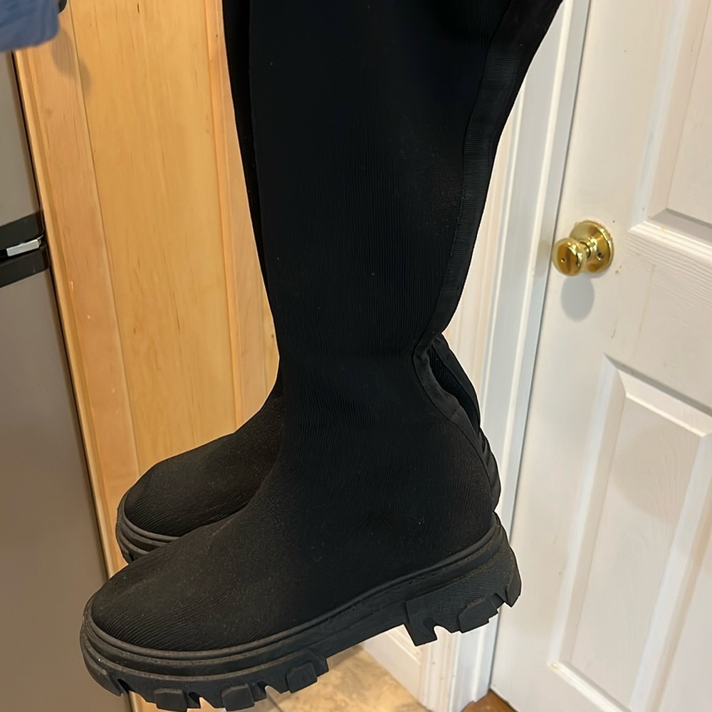 Knee high black boots